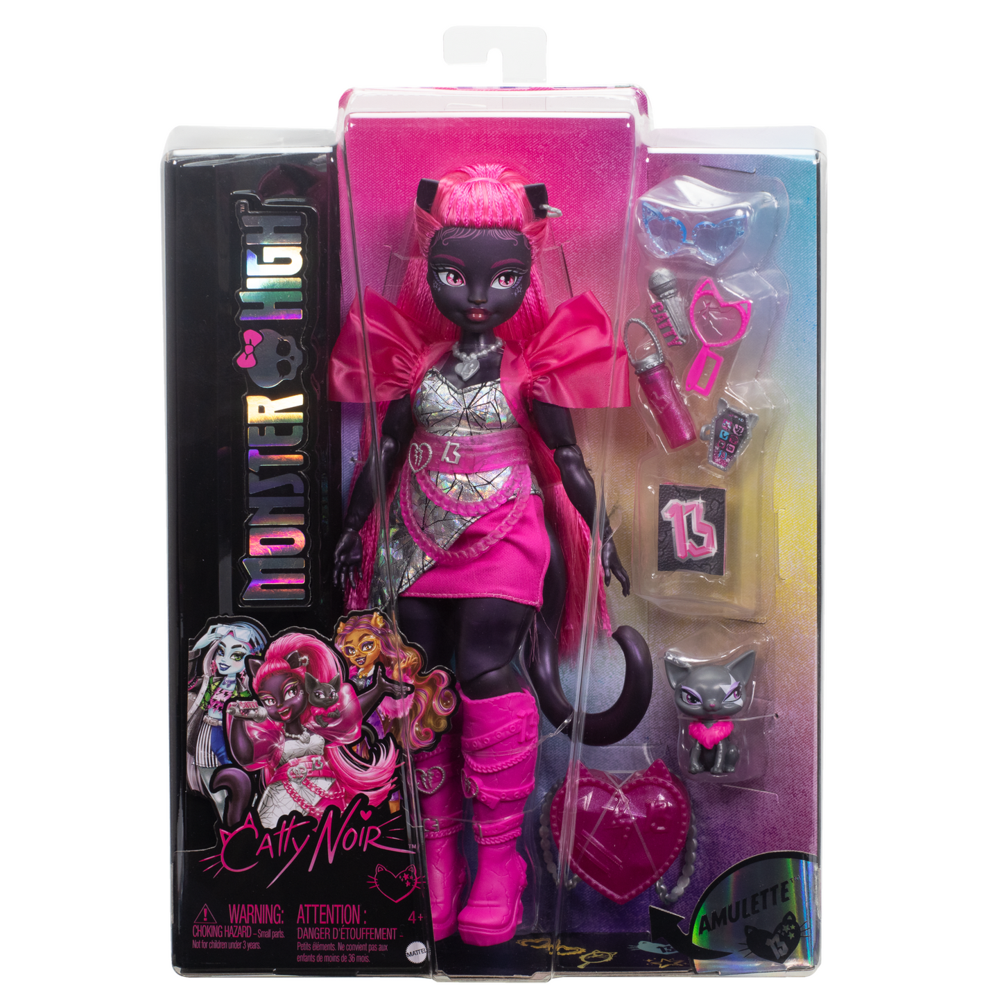 Monster High-Catty Noir-Poupée Avec Chat Amulette et Accessoires