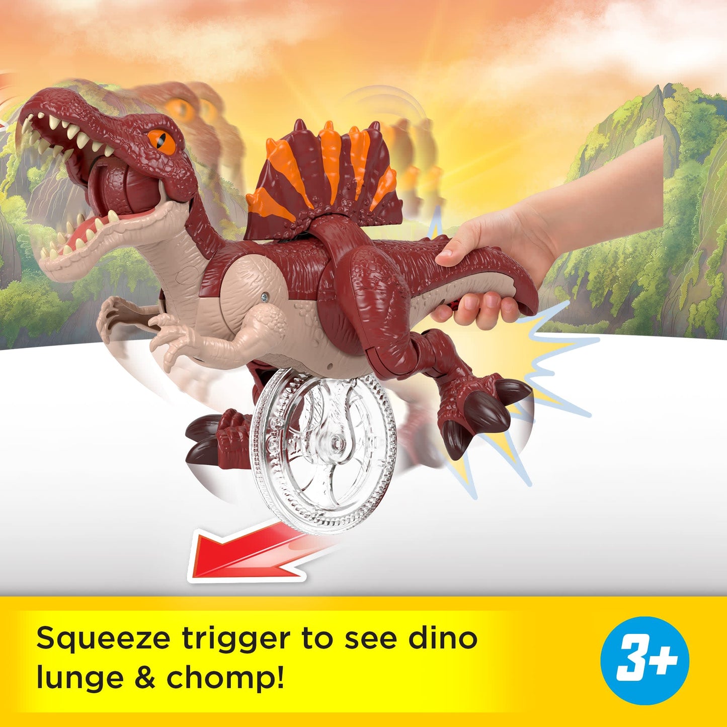 Fisher-Price Imaginext Jurassic World Rebirth Sprinting Spinosaurus Dinosaur Toy With Lunge & Chomp