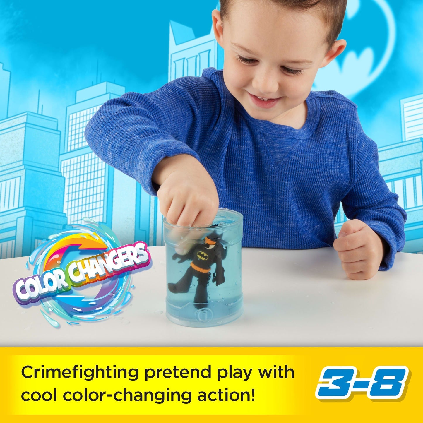 Imaginext DC Super Friends Color Changers Batman & Two-Face 3-Piece Figure Set For Kids