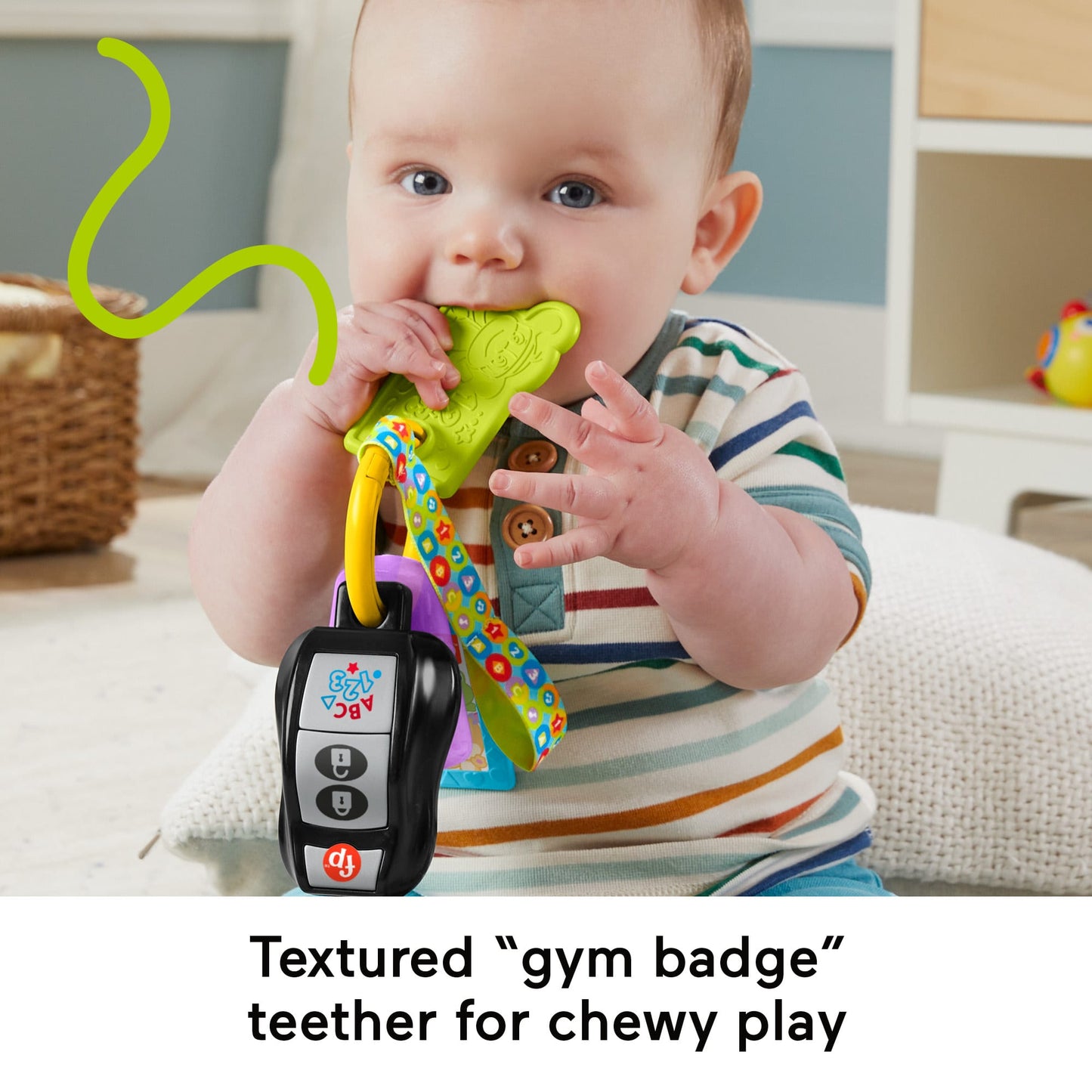 Fisher-Price Laugh & Learn Play & Go Activity Keys Baby & Toddler Musical Learning Toy, Multilanguage Version