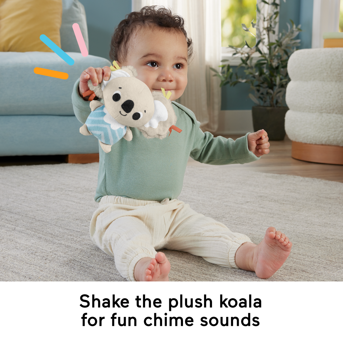Fisher-Price Simply Senses Newborn Gym Baby Activity Mat With 6 Sensory Toys